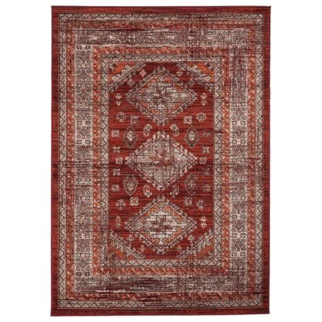 Tapis oriental 60x110 orange rectangle motif ethnique LYN1 DAZOR