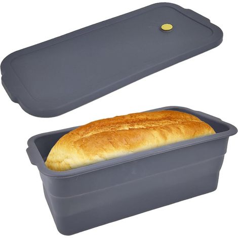 Moule À Pain Pliable - Avec Couvercle - 32 x 14,5 x 11,5 cm - En Silicone Antiadhésif Résistant À La Chaleur - Pour Pain De Toast (1/5)