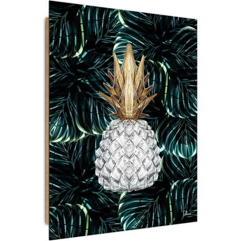 Tableau bois d'ananas blanc - 50 x 70 cm (1/5)