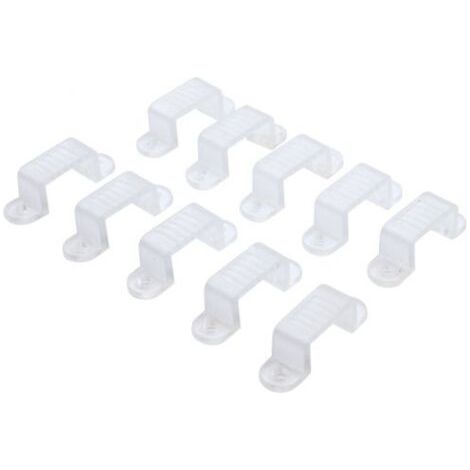 Lot de 10 cavaliers de fixation pour ruban LED 7W/m 14mm