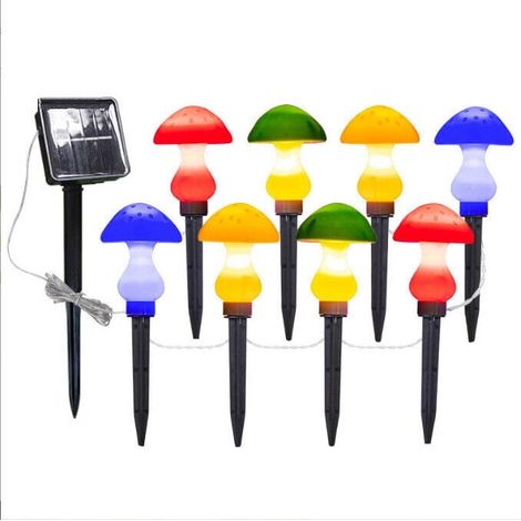 Luminaire Solaire Champignon - LED Étanche pour Extérieur - Décoration de Jardin, Cour, Allée, Noël, Halloween - 6 Pièces (1/5)