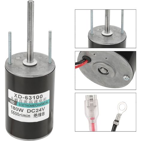 Leistungsstarker 150-W-Gleichstrommotor mit Bürsten, Vorwärts-/Rückwärtslauf, für DIY-Generatoren (24 V, 5500 U/min) (1/5)