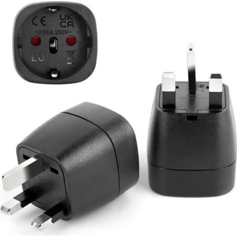 Adaptateur Prise Anglaise, 2 Pièces Prise Anglaise Adaptateur Francais, Adaptateur de Voyage France vers UK Adaptateur Type G, Adaptateur Voyage pour Irlande, Angleterre, Ecosse, Dubaï (1/5)