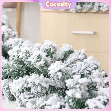 Cocosity Guirlande de rotin de neige blanche Guirlande De Rotin Retombant De 2 7 M En Cèdre Idéale Pour Décorer Un deco fete (1/5)