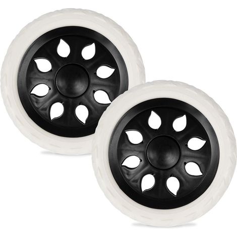 Ruote nere sostituibili da 16 cm per carrelli della spesa, confezione da 2