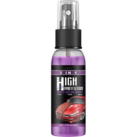 Spray 3-en-1 Protection Renforcée Voiture, Agent de Rénovation Plastique Rapide, Cire Polissage Auto, Rénovateur Habitacle et Extérieur, Format Pulvérisateur 500ml (1/5)