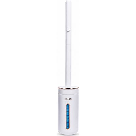 Brosse WC avec Support, 16 Têtes de Rechange Jetables Parfumées, 8 Bleu Océan et 8 Citron (1/5)