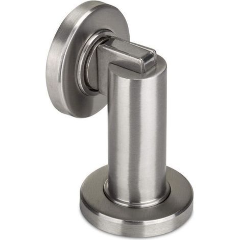 1 x Fermaporta magnetico in acciaio inox Ø 50 mm Altezza 90 mm Ammortizzatore per porta, ferramenta di montaggio per parete e pavimento (1/4)