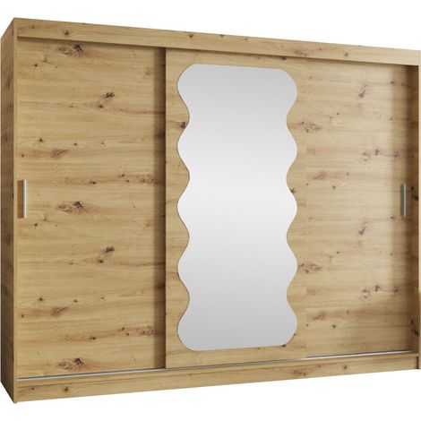 Armario Hartford 578, Roble Artisan, 200x250x62cm, Puertas de armario: Correderas, Número de estantes: 5