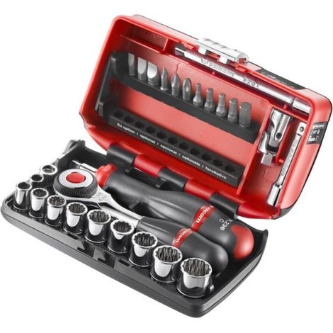 Facom R.360NANO-U112 Set Chiavi Cricchetto Bussole Impugnatura Girevole Nano 1/4" 27 Pezzi
