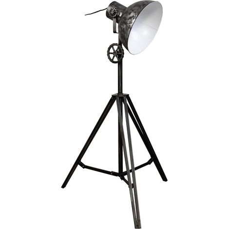 Lampara de pie de metal negra 30x25x138