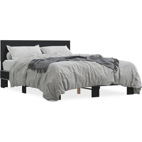 Maison Exclusive - Giroletto Nero 140x190 cm in Legno Multistrato e Metallo (1/5)