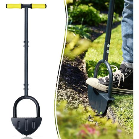 Outil de bordure de pelouse à dents de scie 96 cm, poignée en T, demi-lune, outils de bordure à long manche pour bordure de pelouse (1/5)