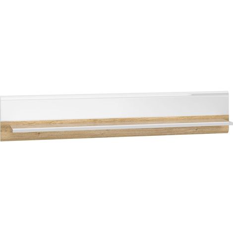 Wandboard in Castello Eiche Nb. mit weiß Hochglanz AKRON-131, B/H/T: ca. 134/25/20 cm (1/5)