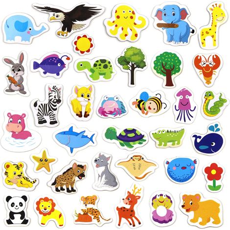 36 Pièces Aimants de Réfrigérateur, Aimants de Refrigérateur Enfant avec de Beaux Animaux Magnet Frigo Mignonne pour Réfrigérateur et Photos Magnet Frigo (1/5)