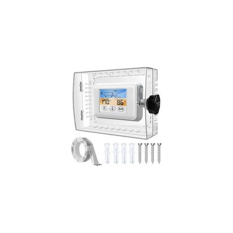 Boîtier de thermostat grand format avec couvercle de protection transparent et système de sécurité à code pour le contrôle de la température et protection anti-effraction (1/5)