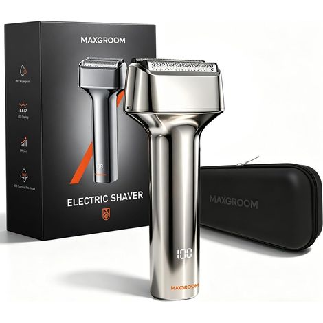 Rasoir Electriques Hommes, Rasoir Barbe Homme, 3 Lames Flottantes, Étanche IPX7 Foil Shaver, Affichage LED (1/5)