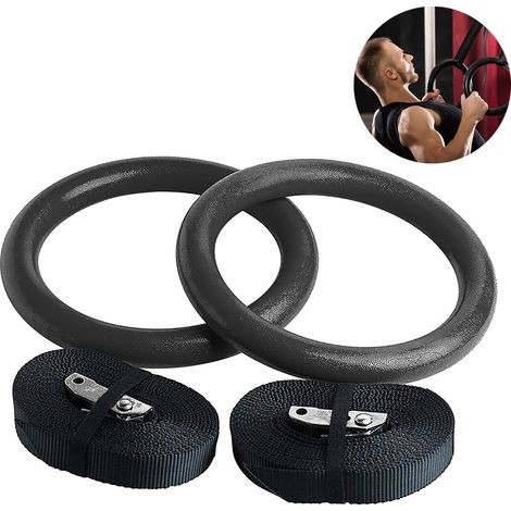 Anneaux De Gymnastique - Diamètre Externe 23 Cm - Charge Maximale 200 Kg - Pour Entraînement Intérieur Et Extérieur - Lot De 2 (1/5)