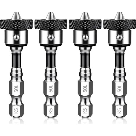 Lot de 4 embouts pour cloison sèche PH2 1/4" tige hexagonale magnétique avec butée de profondeur, vis en placoplâtre pour l'enfoncement des vis à cloison sèche, embout de visseuse pour cloison (1/5)