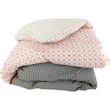 Housse de couette percale de coton GABIN ÉPICE 260x240 cm (1/5)