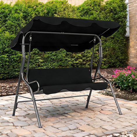 Hamac nero en acciaio poliestere 170 x 110 x 153 cm (1/5)