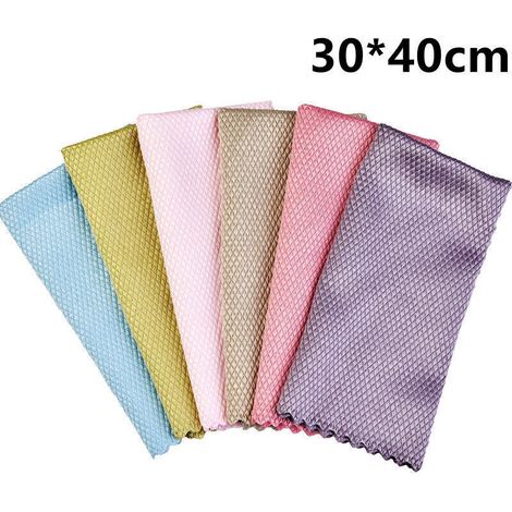 Set di 10 panni per la pulizia in microfibra, panni multiuso per specchi in vetro in cucina, auto, bagno, ufficio, casa, squame di pesce, cinque Co-Crezuo