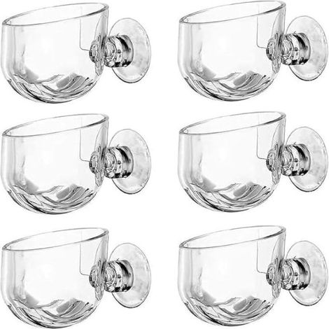 Ensemble transparent de six pièces avec trou pour plantes d'aquarium, pot à ventouse pour plantes aquatiques (1/5)