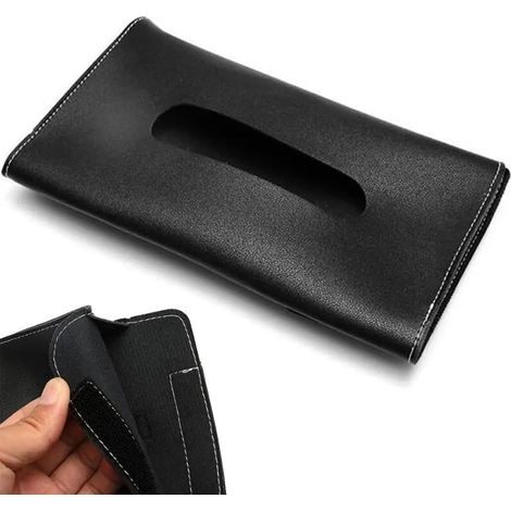 Lntyq Taschentuchbox für die Sonnenblende im Auto – Toilettenpapierhalter aus Leder für die Sonnenblende, Taschentuchbox aus Kunstleder, universelle Taschentuchbox (1/5)