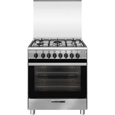 Glem Gas Cuisinière à gaz SA765MI6 Acier inoxydable 70X60 avec four ventilé CLASSE A