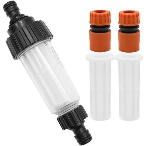 Filtro de agua para manguera de jardín de 3/4" con inserto de filtro y 2 conexiones de agua de 3/4". Apto para todas las hidrolimpiadoras y bombas de jardín. (1/5)