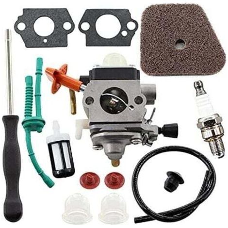 Kit de carburateur pour Sthil FS87 FS90 FS100 FS110 FS130 HL95 HL100 HT100 HT101 KM90 KM100 KM110 SP90 coupe-fil 4180-120-0610 remplacement avec filtre à air Tournevis (1/4)