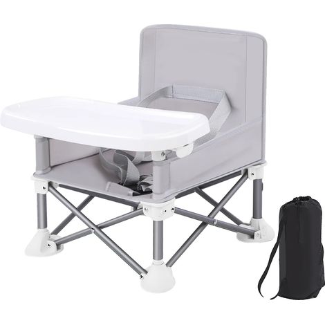 Silla de comer para bebés, diseño portátil, fácil de limpiar, GRIS (1/2)