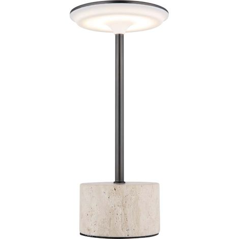 Tischleuchte Beistelllampe Leselampe Travertine Stein LED Touchdimmer, H 28cm