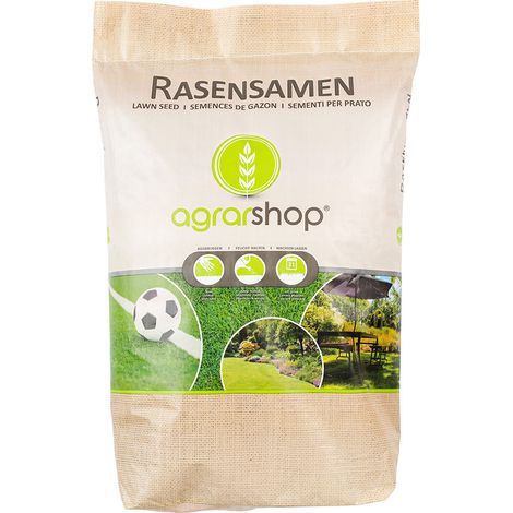 Agrarshop – Semences à gazon universel 10 kg – Mélange ray-grass allemand et fétuque rouge – Résistant à la sécheresse et au piétinement – Pour entretien gazon