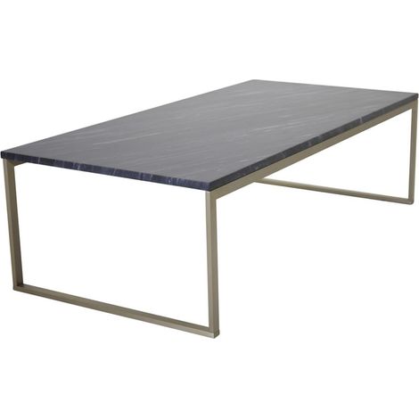 Table Basse en Marbre "Estelle" 120cm Gris & Or