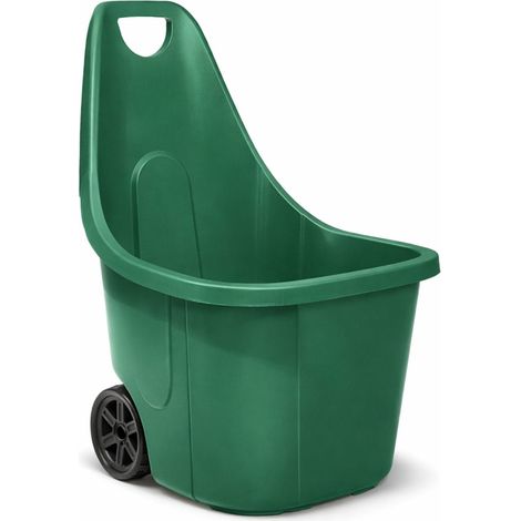 Trolley da Giardino Verde con Maniglia e 2 ruote - Misura 49x58x87 cm e Capacità 60 litri - Praticità e Resistenza per i Tuoi Lavori all'Aperto (1/5)