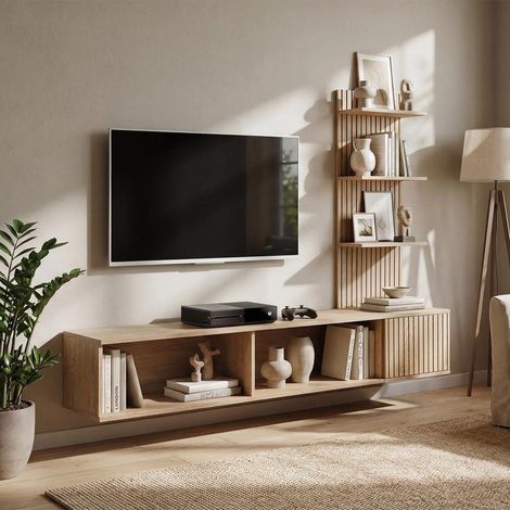 Ensemble Meuble TV "Joy" 180cm Naturel (1/5)