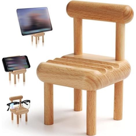 Originaler Handyhalter aus Holz – Schreibtischdekoration – Geburtstagsgeschenk – Kinder-Gadget (1/4)