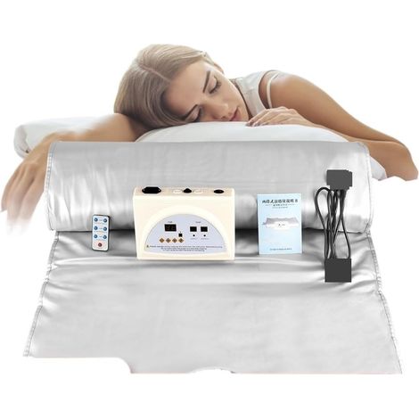Kit de sauna portatif Couverture de Sauna pondérée brûlante de graisse, minceur for la désintoxication de Spa de perte de poids, couverture chauffante à télécommande infrarouge for corps à la maison T (1/5)