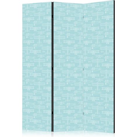 Biombo decorativo artgeist turquesa reversible 135x172 cm