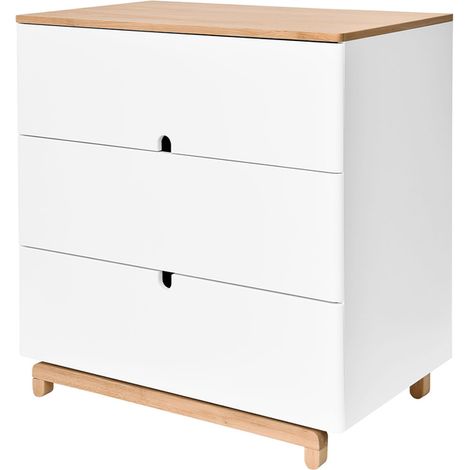 Kommode mit 3 Schubladen Bellamy Nomi Weiß und Holz
