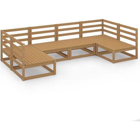 Set Divani da Giardino 6 pz in Legno Massello di Pino vidaXL (1/5)