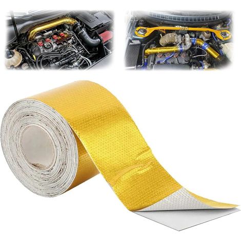 10M x 5cm Bande Thermique Echappement Doré Scotch Aluminium Isolant Thermique Ruban Adhésif Aluminium Autoadhésif Heat Shield Wrap Tape (1/5)