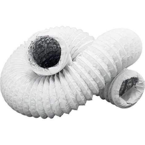 Tuyau d'échappement - avec isolation aluminium - PVC - flexible - évents - pour climatiseurs, sèche-linge (blanc, Ø 150 mm - 5 m) (1/4)