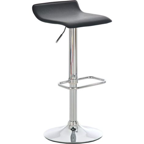 Lot de 4 Tabouret de Bar, Chaise de Cuisine pivotante avec Hauteur réglable,Repose-Pieds,Cuir synthétique,Noir (1/5)