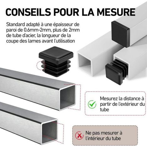 Bouchons Tube Carré - 35x35 mm - Protection Sol et Meubles - Lot de 20 (1/5)