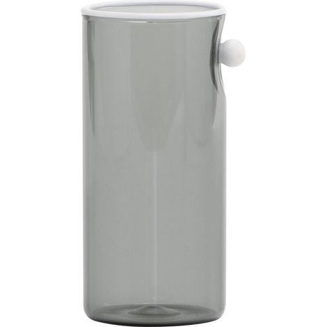 Zafferano Tumbler alto Oyster set da 4 pezzi in vetro borosilicato soffiato a mano con perla decorativa colore grigio, design elegante e moderno