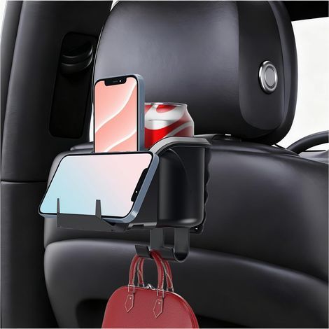 3-in-1 Auto-Rücksitz-Kopfstützen-Organizer – 9,4 cm Getränkehalter – Rücksitz-Organizer mit Haken (1/5)