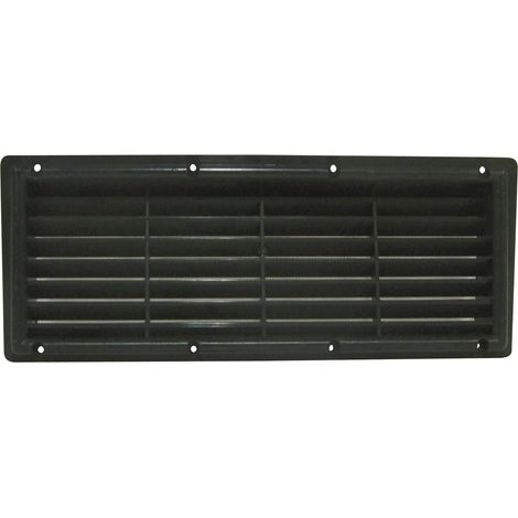 Grille à encastrer plastique avec moustiquaire : - Coloris : Noir