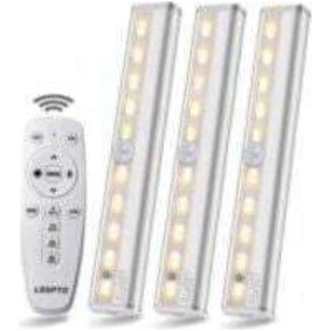 Lampe LED sans Fil 3 Packs avec Télécommande - Pour Chambres, Armoires, Vitrines, Aucun Câblage Requis (1/5)